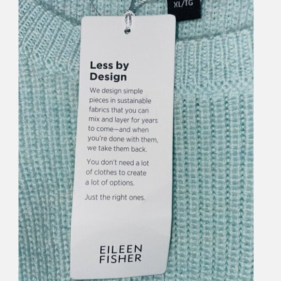 Eileen‎ Fisher Coldwater Mint Green Merino Wool Knit Pullover XL NWT - Picture 6 of 7